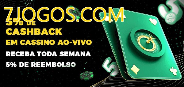 Promoções do cassino ao Vivo 7JOGOS.COM